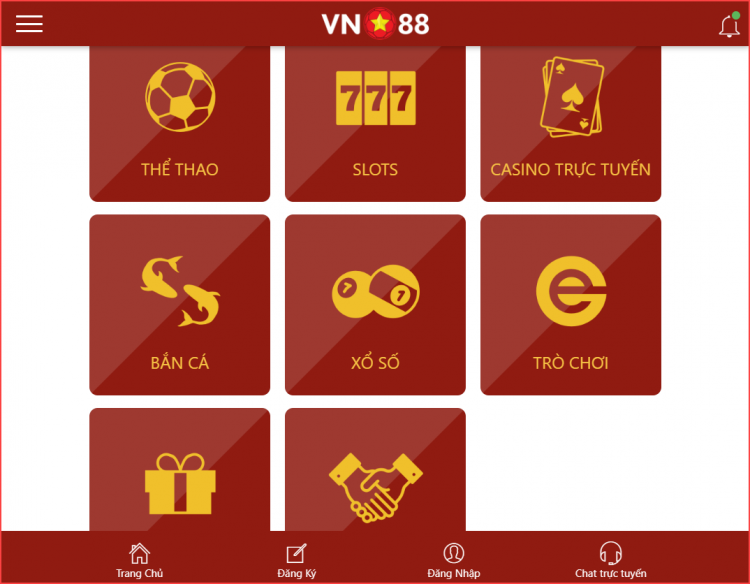 Ve giao dien di dong vn88 app mobile