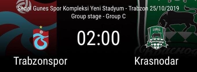 Soi keo nha cai Trabzonspor vs Krasnodar 25 10 2019 – UEFA Europa League