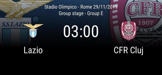 Soi kèo nhà cái Lazio vs CFR Cluj, 29/11/2019 - UEFA Europa League
